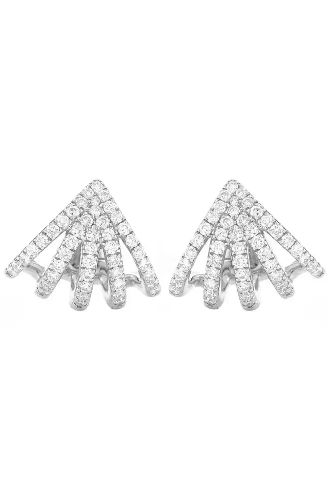 DANA REBECCA DESIGNS Sarah Leah Diamond Five Burst Huggies