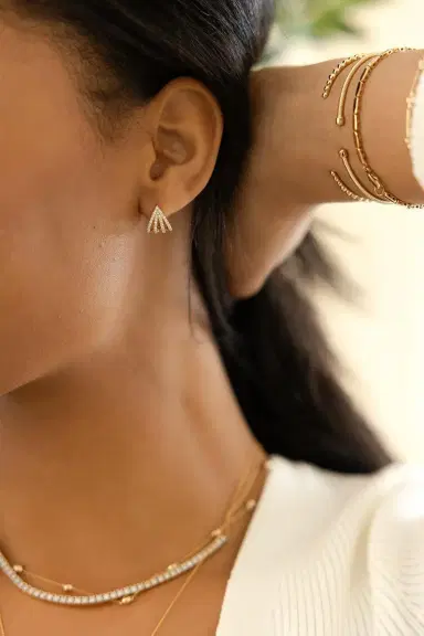 DANA REBECCA DESIGNS Sarah Leah Four Burst Huggie Earrings | Thumbnail 3 DANA REBECCA DESIGNS Sarah Leah Four Burst Huggie Earrings | Thumbnail 3