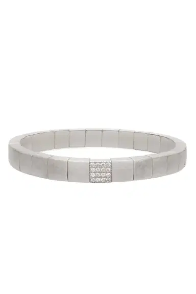 ROBERTO DEMEGLIO Scacco Gold Stretch Bracelet - White Gold | Thumbnail 1