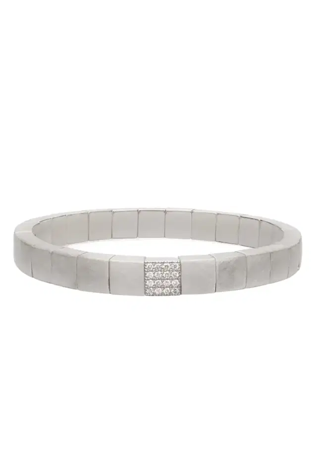 ROBERTO DEMEGLIO Scacco Gold Stretch Bracelet - White Gold