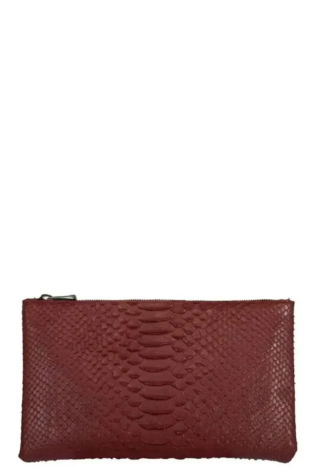 RIVERS EIGHT Scarlet Small Python Effect Clutch