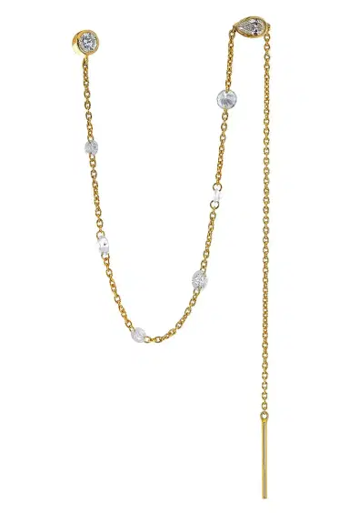LOGAN HOLLOWELL Single Brilliant Diamond Thread Earring | Thumbnail 1