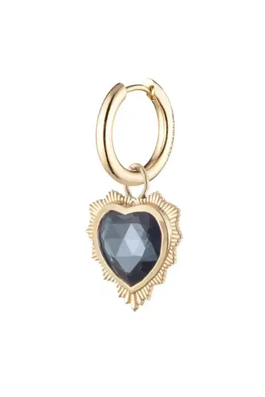 Foundrae Single Heart Earring - Blue Topaz | Thumbnail 1
