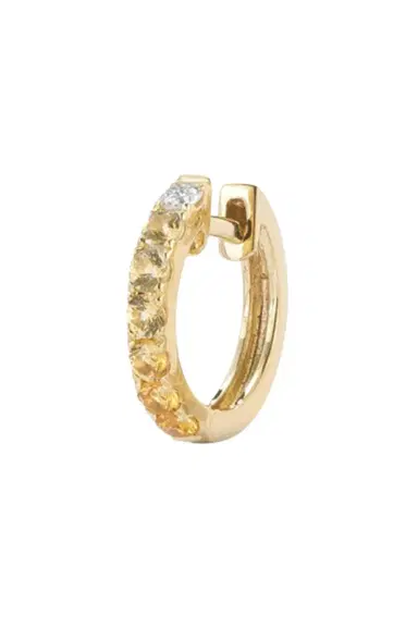 Robinson Pelham Single Midi Yellow Sapphire Diamond Hoop Earring | Thumbnail 1 Robinson Pelham Single Midi Yellow Sapphire Diamond Hoop Earring | Thumbnail 1