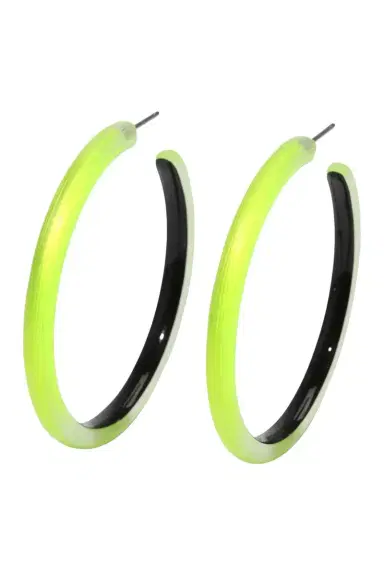 ALEXIS BITTAR Skinny Lucite Hoop Earrings - Yellow | Thumbnail 1 ALEXIS BITTAR Skinny Lucite Hoop Earrings - Yellow | Thumbnail 1