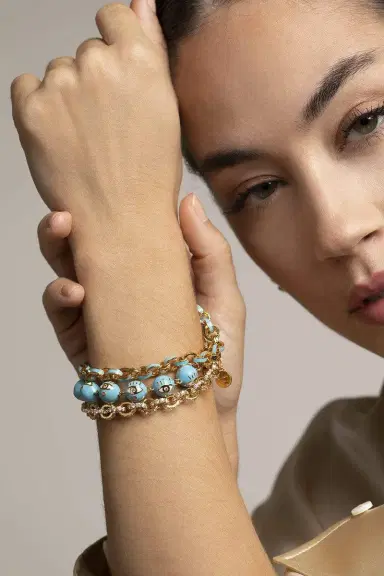 BUDDHA MAMA Sky Blue Enamel Evil Eye Bracelet | Thumbnail 2 BUDDHA MAMA Sky Blue Enamel Evil Eye Bracelet | Thumbnail 2