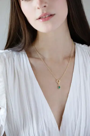 Foundrae Small Belcher Open Link Chain Necklace | Thumbnail 2