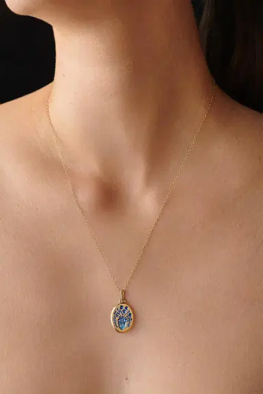 CASTRO SMITH Small Blue Heart Pendant Necklace | Thumbnail 3
