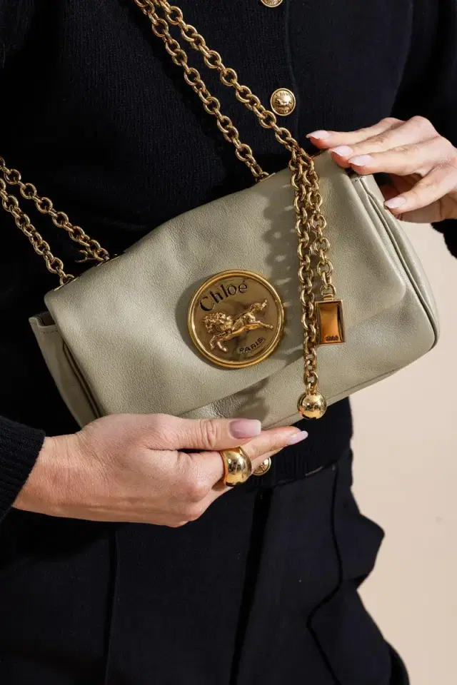 Small Chloé Heritage Shoulder Bag - Beige