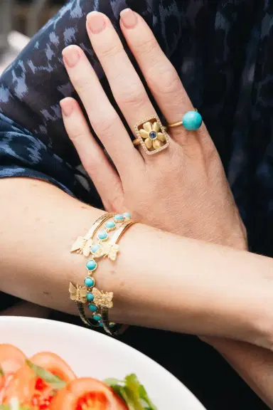 IRENE NEUWIRTH JEWELRY Small Classic Turquoise Link Bracelet | Thumbnail 5