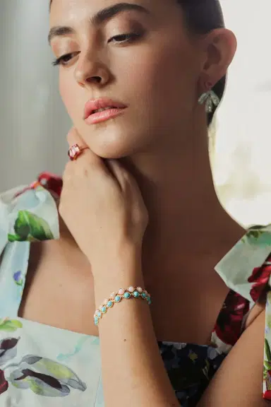IRENE NEUWIRTH JEWELRY Small Classic Turquoise Link Bracelet | Thumbnail 6