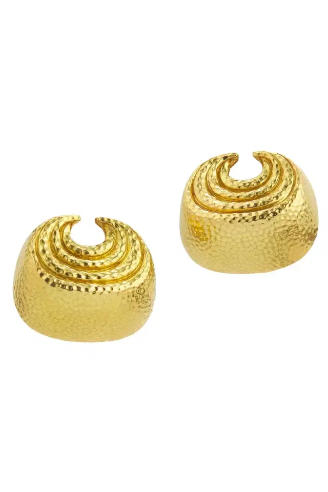 DAVID WEBB Small Concentric Crescent Earrings