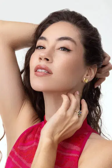 TANYA FARAH Small Diamond Butterfly Stud Earrings | Thumbnail 3