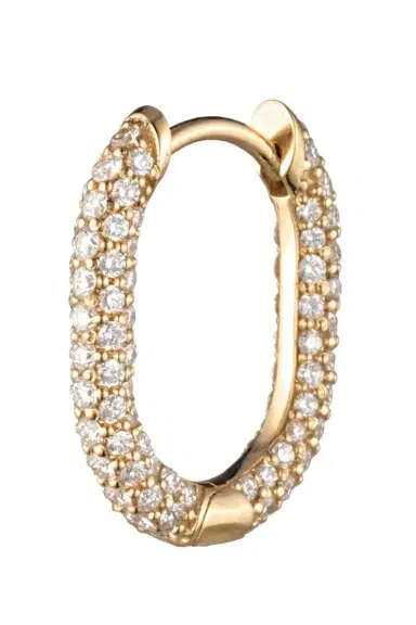 Foundrae Small Diamond Chubby Fob Earring | Thumbnail 1 Foundrae Small Diamond Chubby Fob Earring | Thumbnail 1