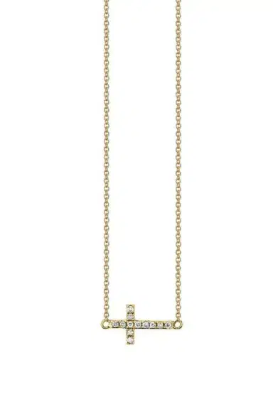 Sydney Evan Small Diamond Cross Necklace | Thumbnail 1