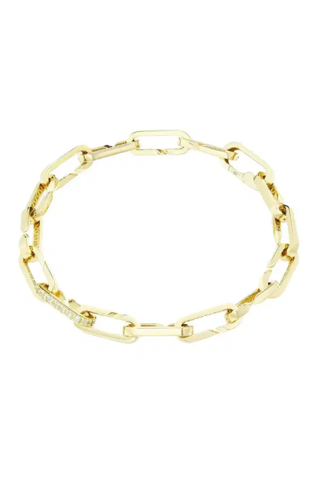 BIZZOTTO Small Diamond Fourteen Link Paperclip Bracelet