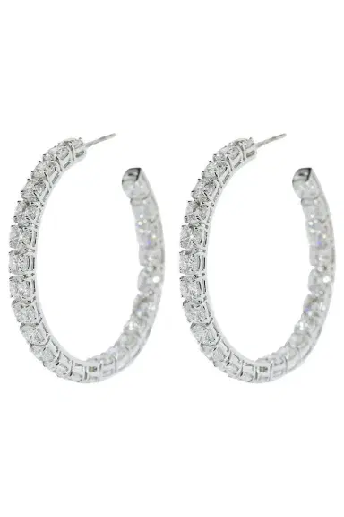 Bayco Small Diamond Hoops | Thumbnail 1