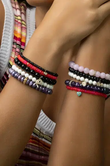 Sydney Evan Small Evil Eye Onyx Charm Bracelet | Thumbnail 4