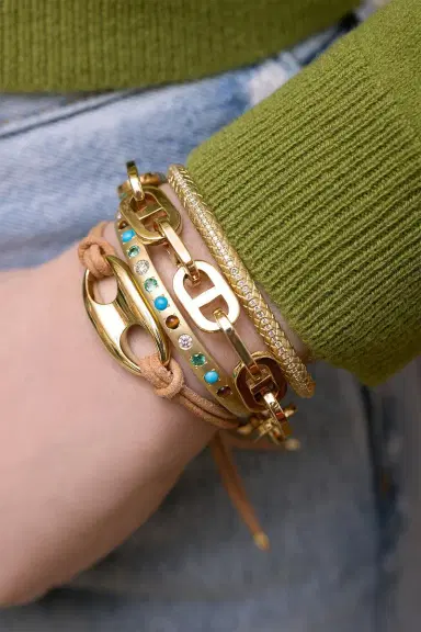 Jenna Blake Small Gold Nautical Link Bracelet | Thumbnail 2