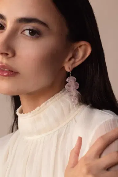 TEN THOUSAND THINGS Small Morganite Totem Earrings | Thumbnail 2