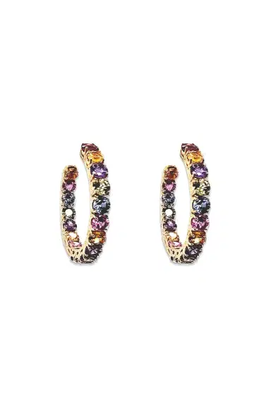 Bayco Small Multicolor Sapphire Hoop Earrings | Thumbnail 1
