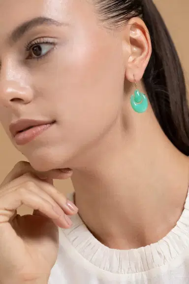 TEN THOUSAND THINGS Small O'Keeffe Chyrsoprase Earrings | Thumbnail 2