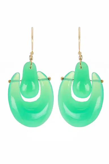 TEN THOUSAND THINGS Small O'Keeffe Chyrsoprase Earrings | Thumbnail 1