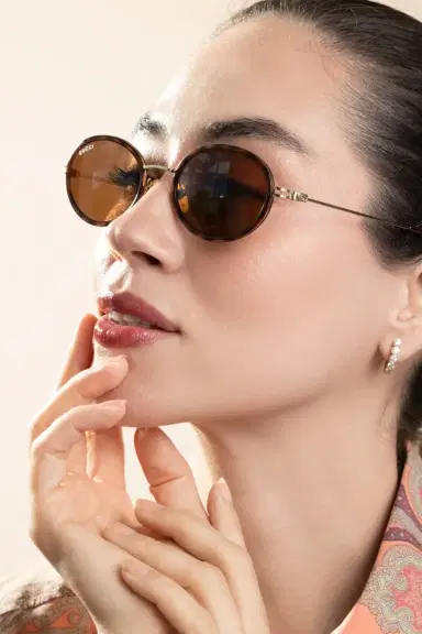 Gucci Small Oval Sunglasses - Havana Gold | Thumbnail 3