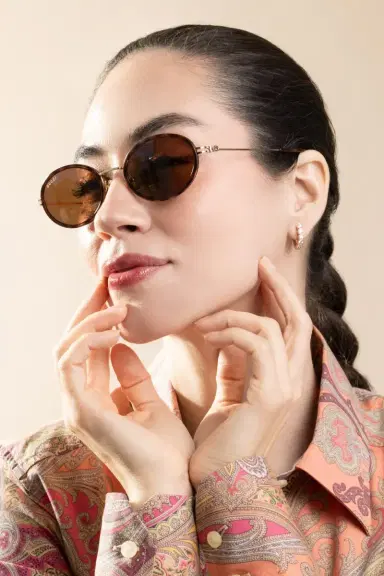 Gucci Small Oval Sunglasses - Havana Gold | Thumbnail 4
