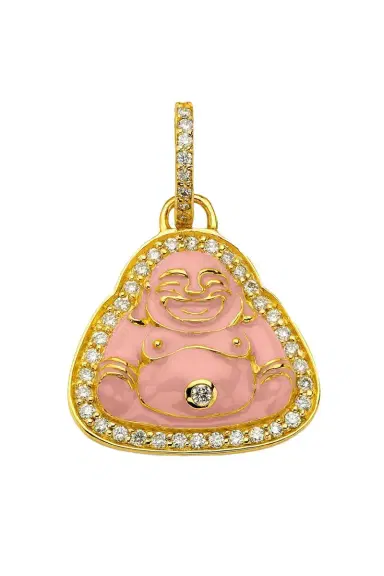 BUDDHA MAMA Small Pink Happy Buddha Pendant | Thumbnail 1