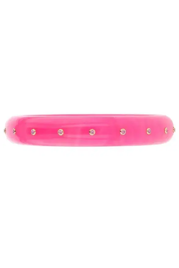 MARK DAVIS Small Pink Sapphire Pink Bakelite Bangle Bracelet