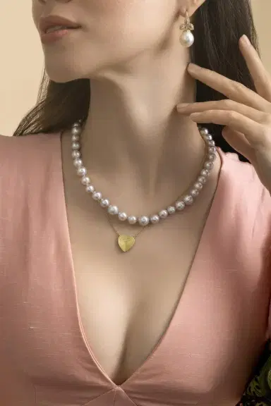 LEIGH MAXWELL Small Rigid Heart Necklace | Thumbnail 3
