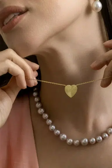 LEIGH MAXWELL Small Rigid Heart Necklace | Thumbnail 4