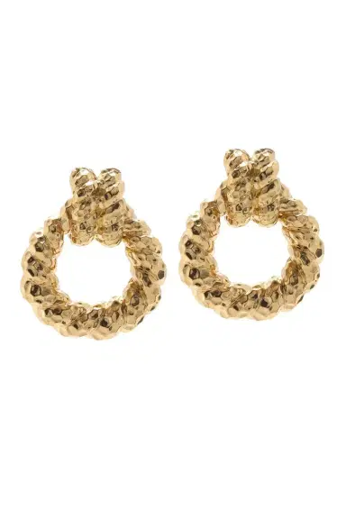 DAVID WEBB Small Rope Hammered Doorknocker Earrings | Thumbnail 1