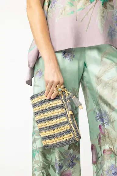 AERIN LAUDER Small Striped Zip-Pouch | Thumbnail 3