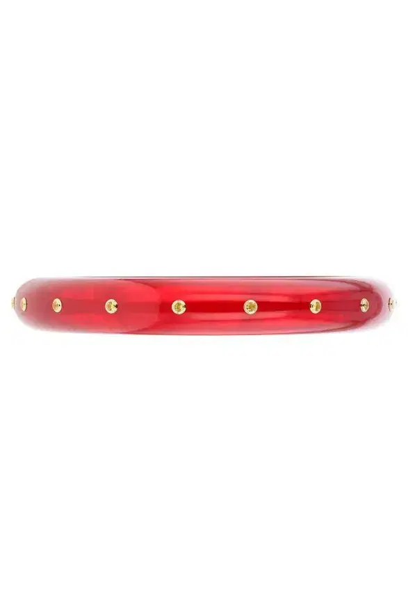 MARK DAVIS Small Yellow Sapphire Red Bakelite Bangle