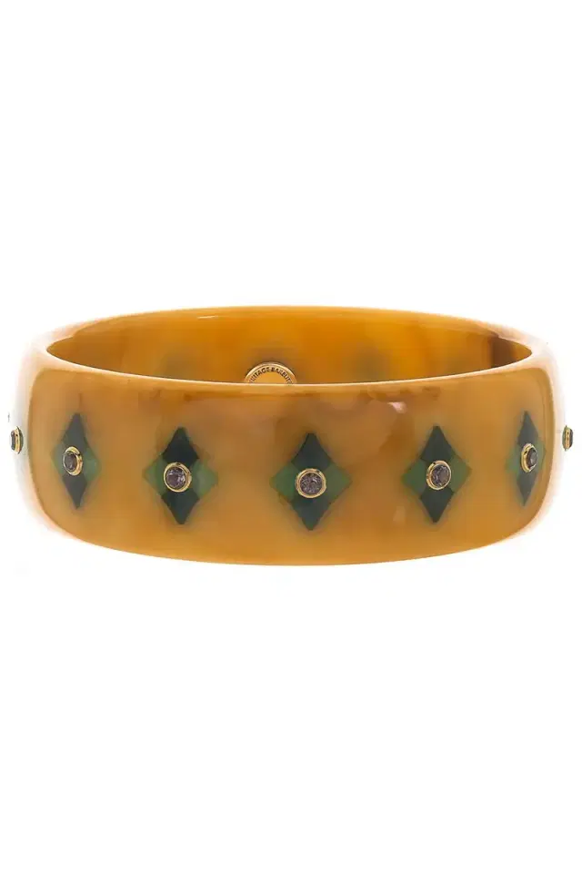 MARK DAVIS Smoky Quartz Brown Bakelite Bangle