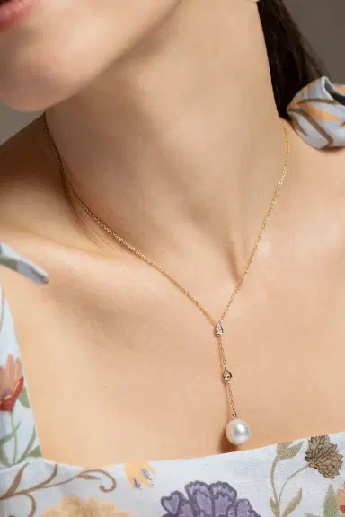 BAGGINS South Sea Pearl Diamond Drop Necklace | Thumbnail 2