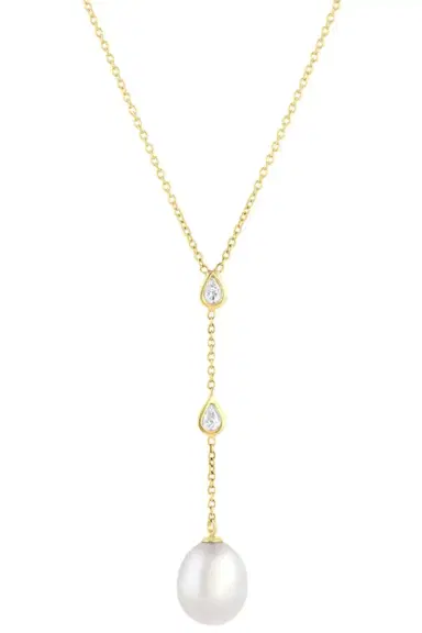 BAGGINS South Sea Pearl Diamond Drop Necklace | Thumbnail 1