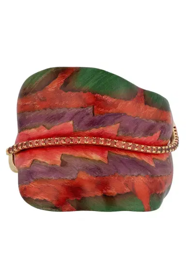 Silvia Furmanovich Spessartite Purple Green Leaf Marquetry Bracelet | Thumbnail 1