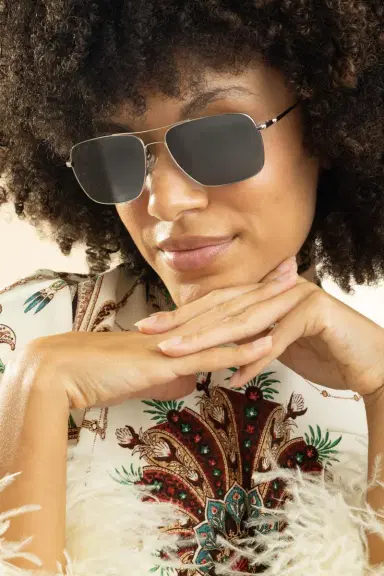 Oliver Peoples Square Aviator Polarized Sunglasses | Thumbnail 2