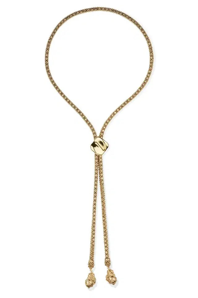 Gas Bijoux Square Biwa Long Necklace