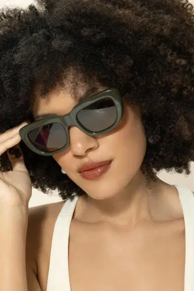 Prada Square Cat Eye Sunglasses - Laurel Green Olive | Thumbnail 3