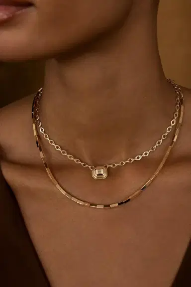 Azlee Staircase Diamond Medium Chain Necklace | Thumbnail 2 Azlee Staircase Diamond Medium Chain Necklace | Thumbnail 2