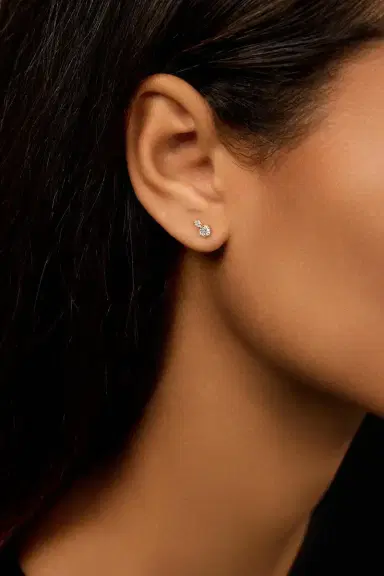 Melissa Kaye Stella Diamond Double Stud Earrings | Thumbnail 3