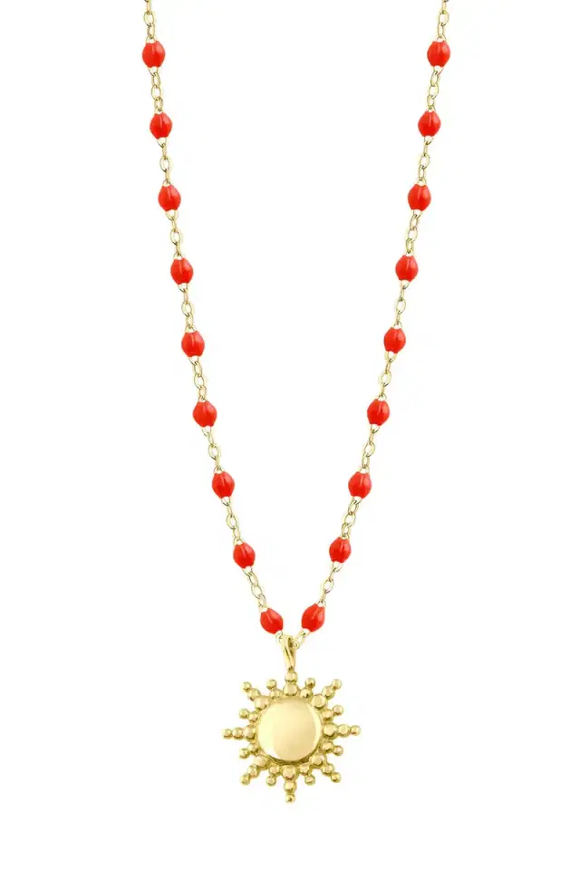 Gigi Clozeau Sun Classic Gigi Necklace - 16.5in - Coral