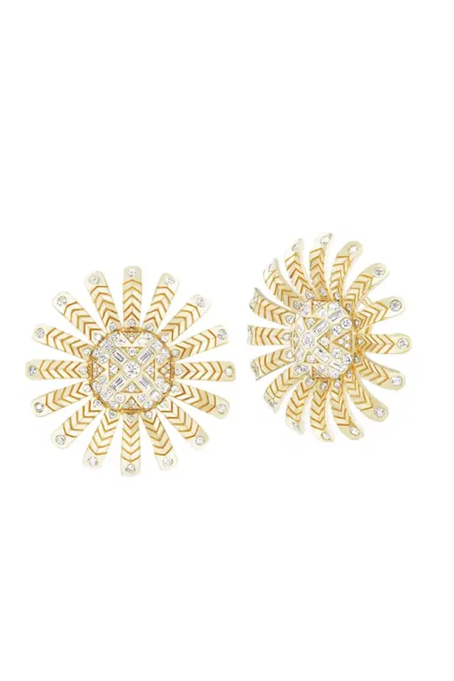 Harwell Godfrey Sunflower Button Stud Earrings