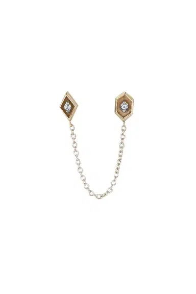 STEPHANIE ANDERS XO Sunken Diamond Hexagon Ear End | Thumbnail 1