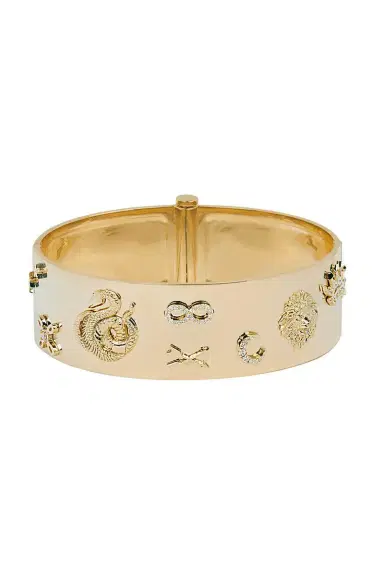 Foundrae Symbols Wide Triptych Bangle Bracelet | Thumbnail 1