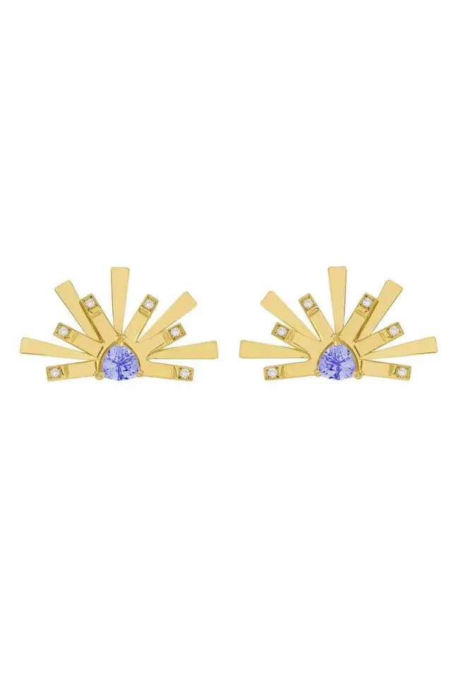 CAROL KAUFFMANN Tanzanite Mini Demi Circle Earrings
